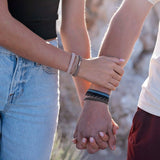 "Hustle" Solid Black, Brown & Blue Hair Tie Bracelets: Medium