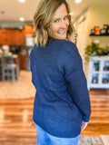 Cozy Waffle Cardigan in Navy