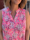 Lizzy Tank Top in Neon Floral