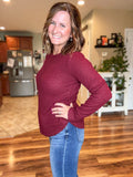 Zoe Marled Burgundy Sweater