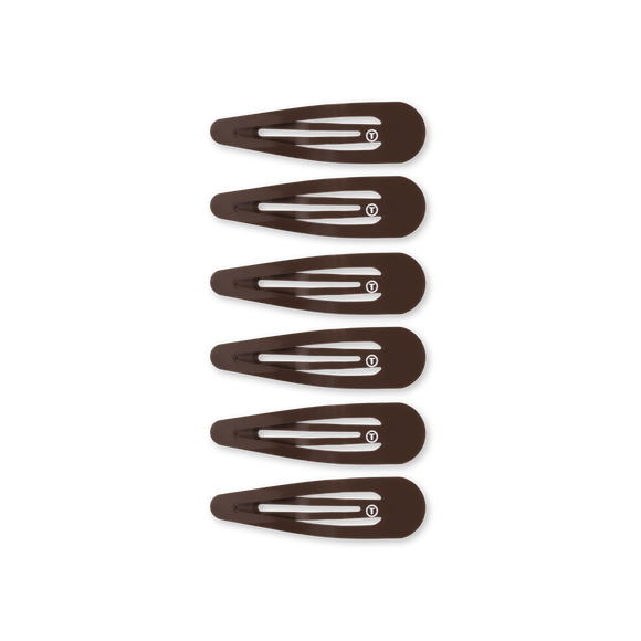 Teleties Snap Clip | Brown | 6 Count