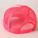 Sunkissed Embroidery Foam Mesh Back Trucker Hat: FUCHSIA / ONE SIZE
