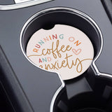 Coffee Anxiety Latte Coffee-Themed Car Coaster Set