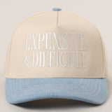 EXPENSIVE and DIFFICULT Embroidered Trucker Hat: SAGE / One Size