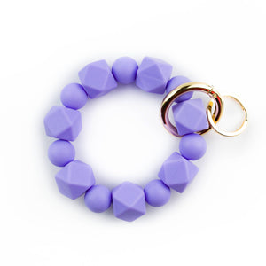 Periwinkle Beaded Wristlet Keychain Hexagon Silicone |