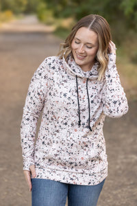 Tan Floral Cowl Sweatshirt