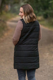 Harlow Long Vest in Black