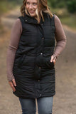 Harlow Long Vest in Black