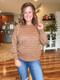 Fall Vibes Dot Sweater in Camel