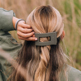 Teleties Flat Rectangle Hair Clip | Medium | Sage It Ain't So