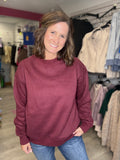 Merlot Cozy Mock Neck Pullover