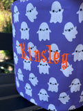 Orange Plaid Embroidered Halloween Trick or Treat Bag