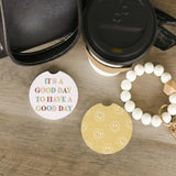 Good Day Smileys Car Coaster Set