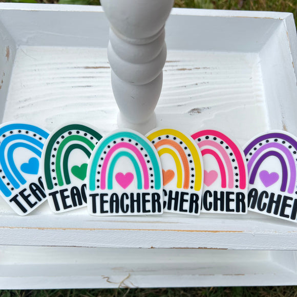 Teacher Rainbow Bogg Bag Charm