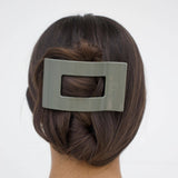 Teleties Flat Rectangle Hair Clip | Large | Sage It Ain't So