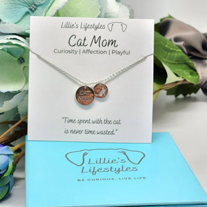Cat Mom Necklace: Silver
