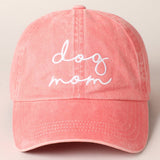 Dog Mom Lettering Embroidery Baseball Cap: BLACK / One Size