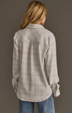 Kendra Shacket in White & Grey Plaid