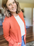 Mini Waffle Cardigan in Maple