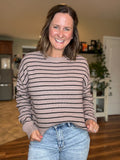 Ely Stripe Sweater in Mocha