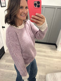 Ultra Soft Stripe Sweater in Berry