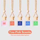 Snarky Car Diffusers | You-Pick Scents | NEW: Good Vibes / No Mylar Bag / Pink Sugar