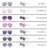 ACE - Unisex Aviator Sunglasses – Polarized Hair-Friendly: Cheetah