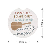 Country Music Cow Print Farmhouse Car Coaster Set