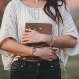 "Flirt" Polka Dot in Cream & Black with Green Accent Hair Tie Bracelets: Medium