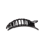 Teleties Flat Round Hair Clip | Medium | Jet Black Quilted