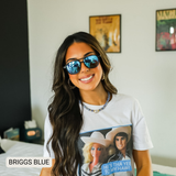 Briggs - Women's Polarized Small/ Medium Aviator: Blue
