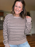 Ely Stripe Sweater in Mocha
