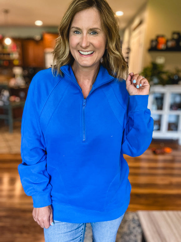 Royal Blue Henley Sweatshirt