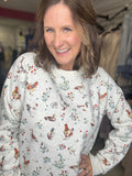 Ducks & Chickens Floral Cozy Sweatshirt