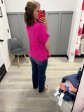 Drop Shoulder Top in Spicy Pink