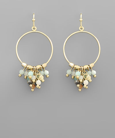 Amazonite Gold Beaded Dangle