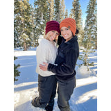 Neon Orange Criss-Cross Ponytail Beanie