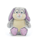 Embroidered Grey Bunny - Bubblegum Plush