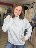 Heather Gray Cozy Mock Neck Pullover