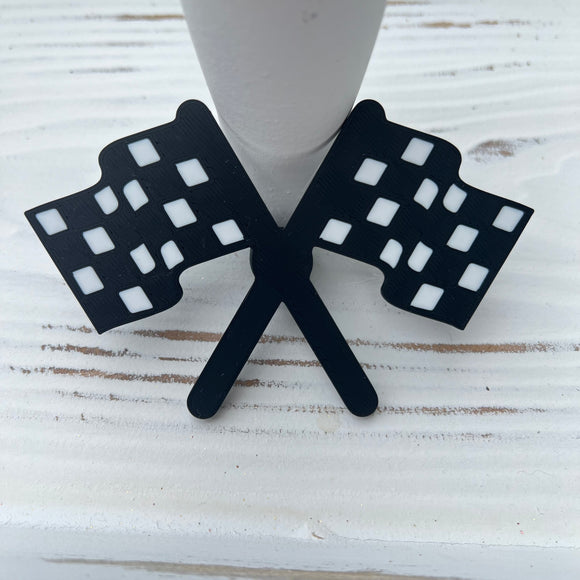 Checkered Flag Bogg Bag Charm