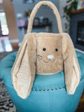 Plush Bunny Embroidered Easter Basket