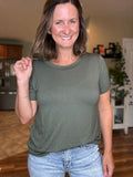 Basic Tunic Tee in Olive