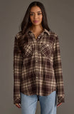 Kendra Shacket in Brown Plaid