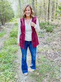 Crisp Fall Vest in Burgundy