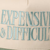 EXPENSIVE and DIFFICULT Embroidered Trucker Hat: BEIGE / One Size