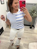 Block Stripe Top in Blue