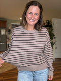 Ely Stripe Sweater in Mocha