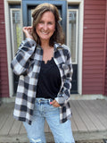 Kendra Shacket in Black, Brown & Grey Plaid