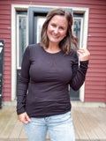 Classic Ribbed Long Sleeve in Black