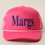 Margs Foam Mesh Back Trucker Hat: CORAL / ONE SIZE